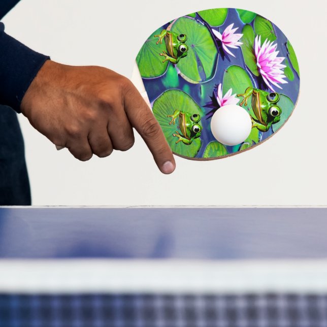 Pala De Ping Pong Ranas De Lotus Y Lily Pad (in situ)