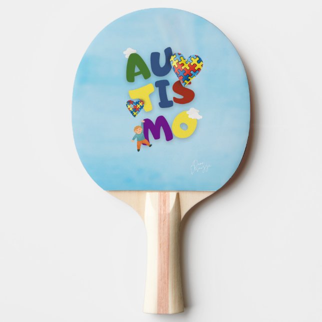 Pala De Ping Pong Raquete Ping Pong Mãe de Autista (Anverso)