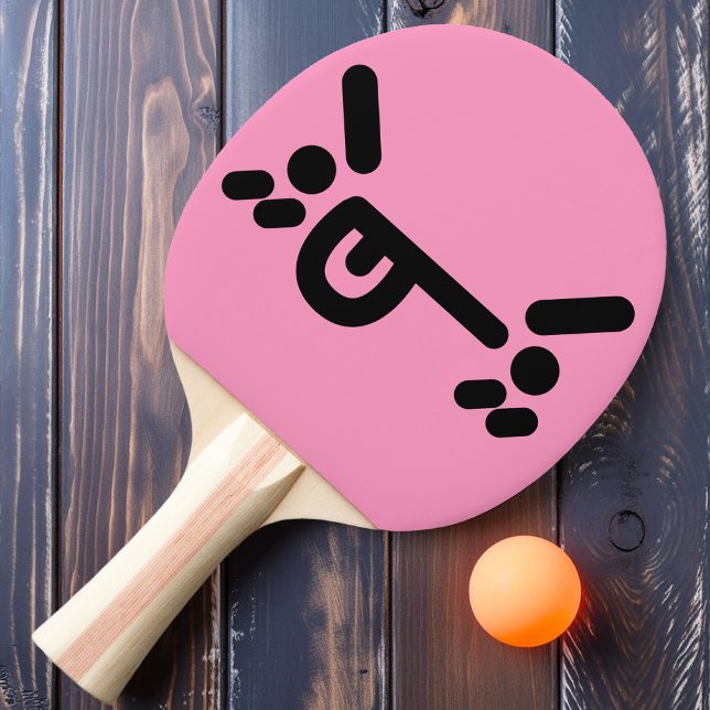 Pala De Ping Pong Raro Angry Face Light Ping Pong Paddle Rosa (Subido por el creador)