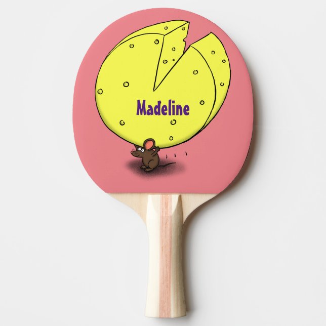 Pala De Ping Pong Ratón blanco con ilustracion personalizado de ques (Anverso)