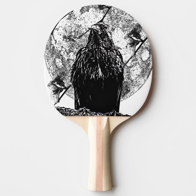 Pala De Ping Pong Raven Nevermore y la luna (Anverso)