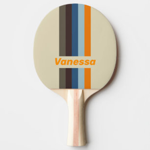 Pala De Ping Pong Rayado con Nombre decolorado en nuez