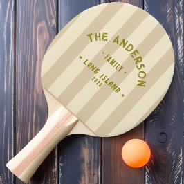 Pala De Ping Pong Rayado de Duna de Arena Costera y Apellido