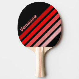Pala De Ping Pong Rayado en ángulo con decoloración carmesí con nomb