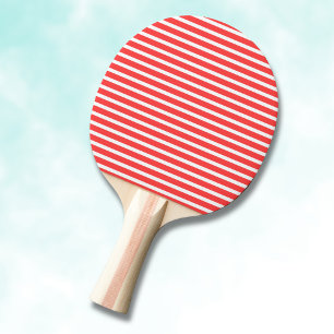 Pala De Ping Pong Rayado Horizontal Simple Rojo Rosado y Blanco
