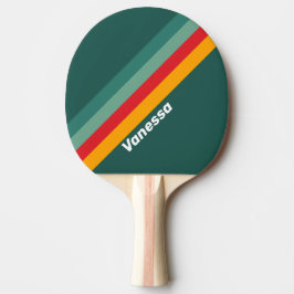 Pala De Ping Pong Rayado Verde con Nombre