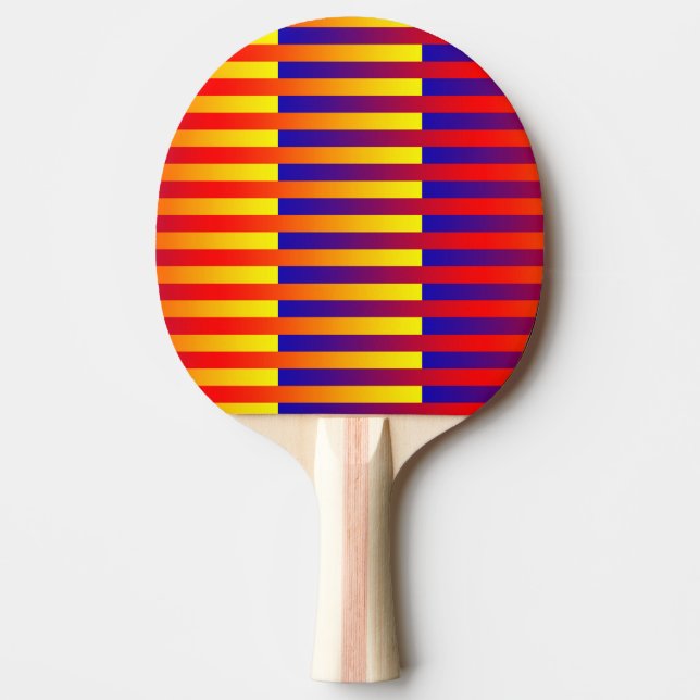 Pala De Ping Pong Rayas amarillas rojas azules (Anverso)