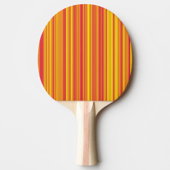 Pala De Ping Pong Rayas amarillas rojas naranja (Anverso)