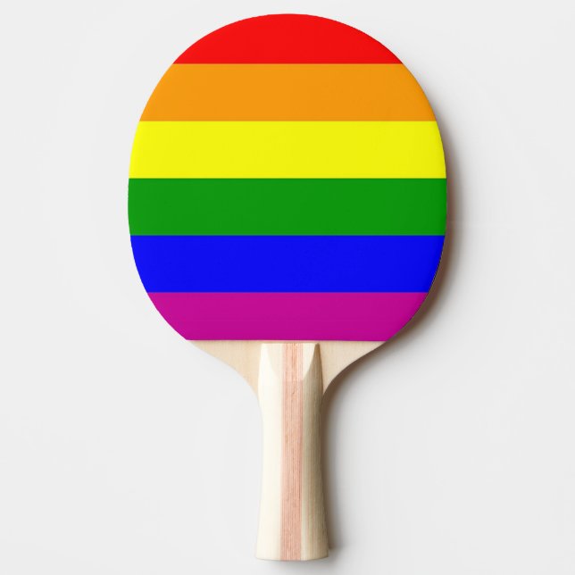 Pala De Ping Pong Rayas arcoiris (Anverso)