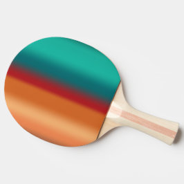 Pala De Ping Pong Rayas arcoiris turquesa roja, Naranja suroeste