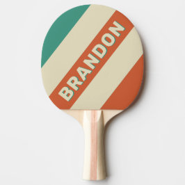 Pala De Ping Pong Rayas Audaces Atemporales Retro con Nombre