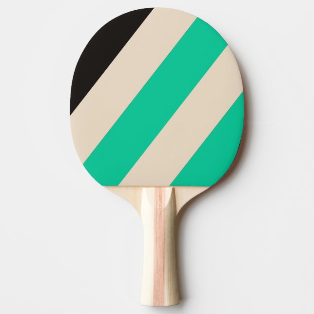 Pala De Ping Pong Rayas Audaces Medianoche Retró Mint (Anverso)