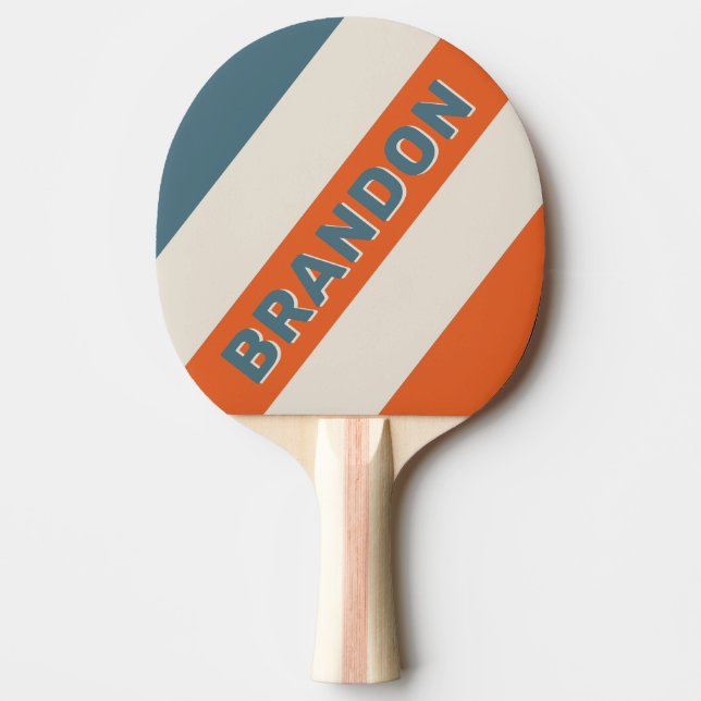 Pala De Ping Pong Rayas Audaces Retro Surfside con Nombre (Anverso)