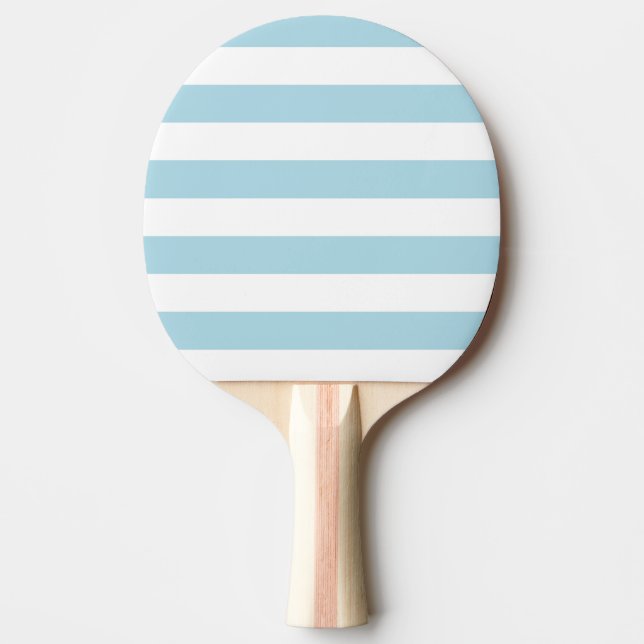 Pala De Ping Pong Rayas Azules Claras y Blancas (Anverso)