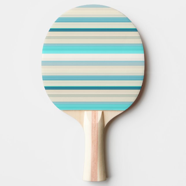 Pala De Ping Pong Rayas blancas y aqua lindas (Anverso)