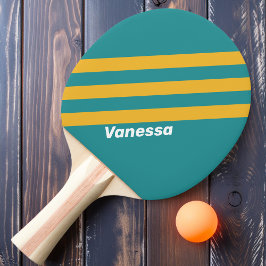 Pala De Ping Pong Rayas de Amanecer de Conchas Marinas con Nombre