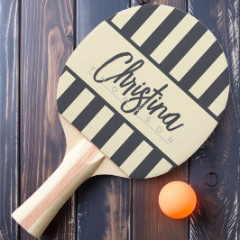 Pala De Ping Pong Rayas de Caramelo Mediterráneo Gris de Época Media