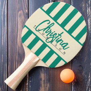 Pala De Ping Pong Rayas de caramelo Polo de mediados de siglo Brisa