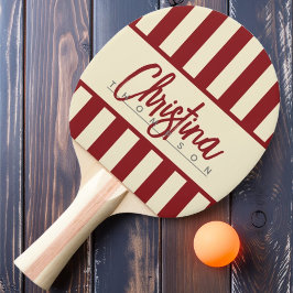 Pala De Ping Pong Rayas de Caramelo Polo de Siglo Medio Frambuesa Pr