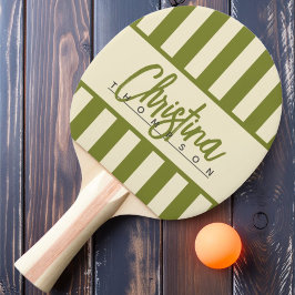 Pala De Ping Pong Rayas de Caramelo Verde Sauce de Época Media Nombr