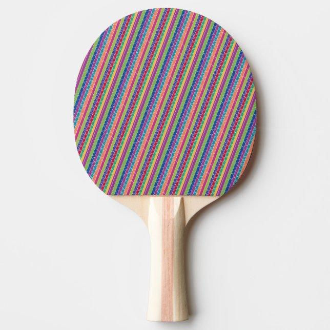 Pala De Ping Pong Rayas de colores (Anverso)
