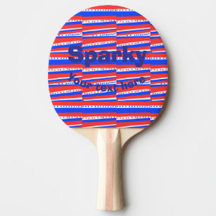 Pala De Ping Pong Rayas de los círculos azules rojos