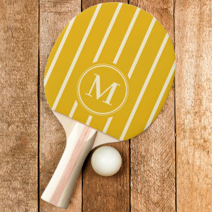 Pala De Ping Pong Rayas de Monograma Calor Girasol Color
