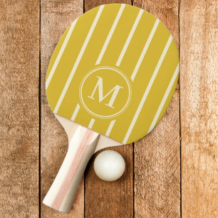 Pala De Ping Pong Rayas de Monograma Color Limón Quemado