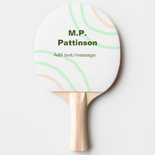 Pala De Ping Pong Rayas de naranja verde agregar mensaje de texto de