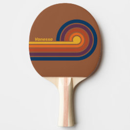 Pala De Ping Pong Rayas de rizo de arcilla soleada con nombre