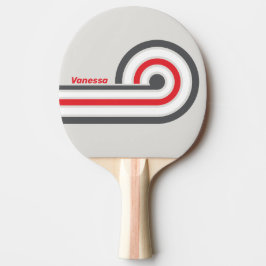 Pala De Ping Pong Rayas de rizo de punta de ala dividida vintage con