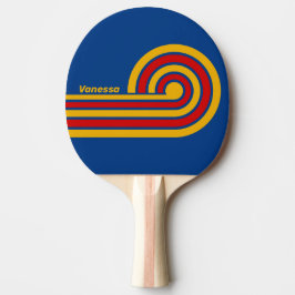 Pala De Ping Pong Rayas de rizo Retro Warmhearted con nombre