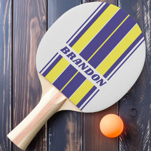 Pala De Ping Pong Rayas de tabla de limón y uva eléctrica retro con