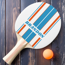 Pala De Ping Pong Rayas de tabla nostálgicas de verano con nombre