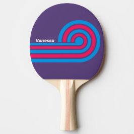 Pala De Ping Pong Rayas de Uva Eléctrica Retro con Nombre