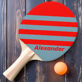Pala De Ping Pong Rayas del Mar Rojo Vintage Sport con Nombre
