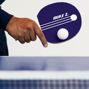 Pala De Ping Pong Rayas Deportivas Nombre Azul Marino