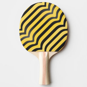 Pala De Ping Pong Rayas diagonales amarillas y negras