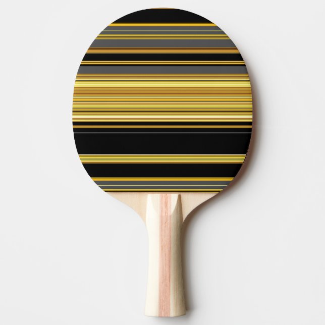 Pala De Ping Pong Rayas doradas negras lindas (Anverso)