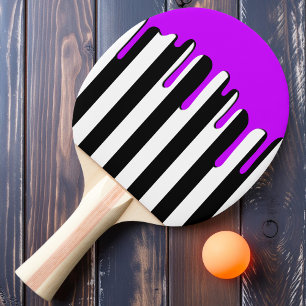 Pala De Ping Pong Rayas Embrujadas Goteo Púrpura