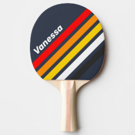 Pala De Ping Pong Rayas en ángulo de puerto náutico vintage con nomb