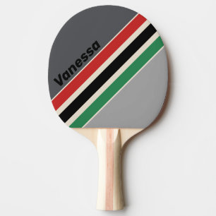 Pala De Ping Pong Rayas en ángulo de VHS Vintage con nombre