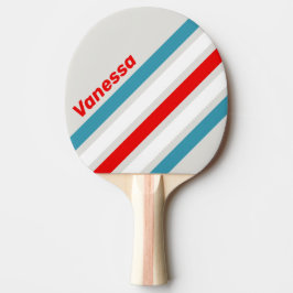 Pala De Ping Pong Rayas en ángulo Thunderbird con nombre