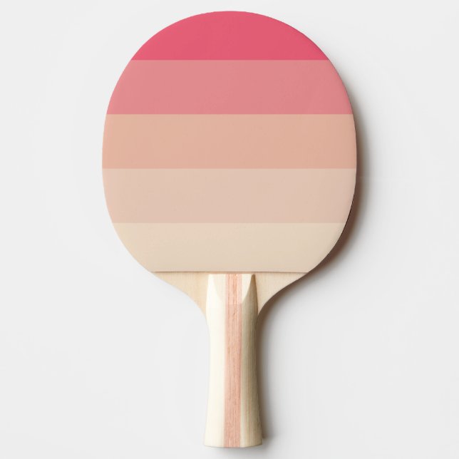 Pala De Ping Pong Rayas en colores pastel rosadas (Anverso)