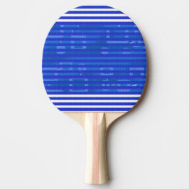 Pala De Ping Pong Rayas Geométricas Blancas Azules Geniales