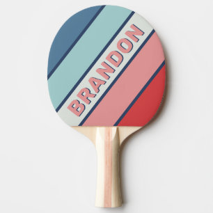 Pala De Ping Pong Rayas gruesas azules náuticas vintage