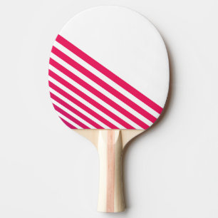 Pala De Ping Pong Rayas lineares rojas rosáceas modernas y blanco