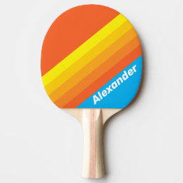 Pala De Ping Pong Rayas Marinas Explosión Deportiva con Nombre