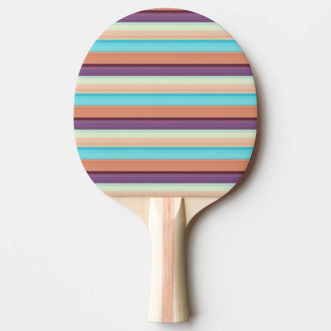 Pala De Ping Pong Rayas marrones azules lindas  (Anverso)