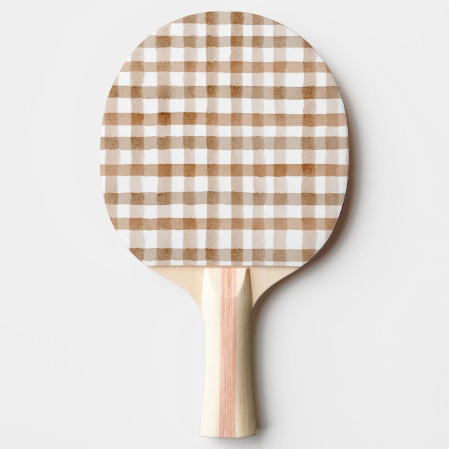Pala De Ping Pong Rayas Marrones Crema Cuadro Marrón Claro (Anverso)